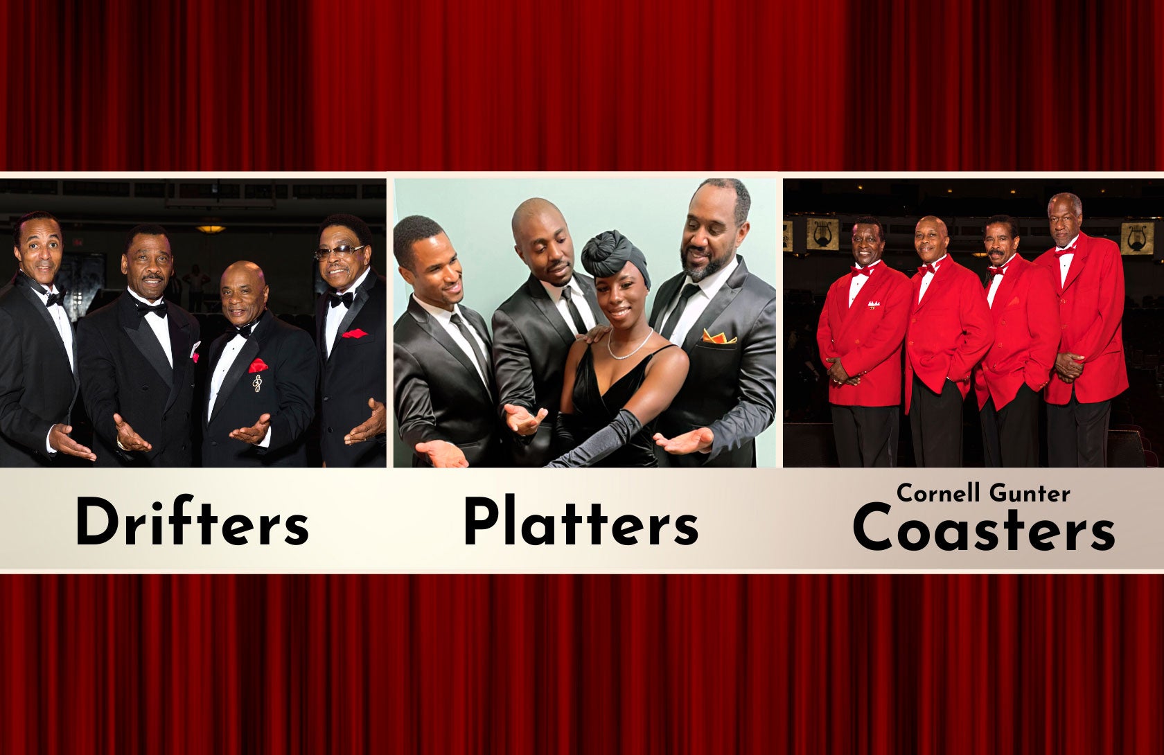 DRIFTERS, PLATTERS & Cornell Gunter COASTERS